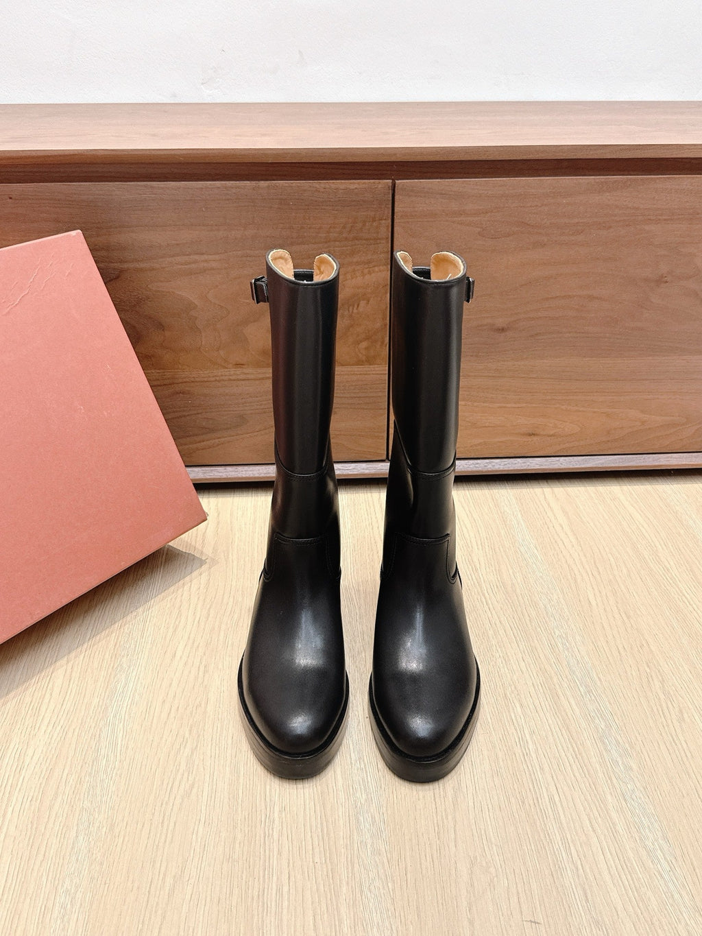 LP Lupo Mid-Calf Boot 20mm Black Cowhide Sheepskin 447741