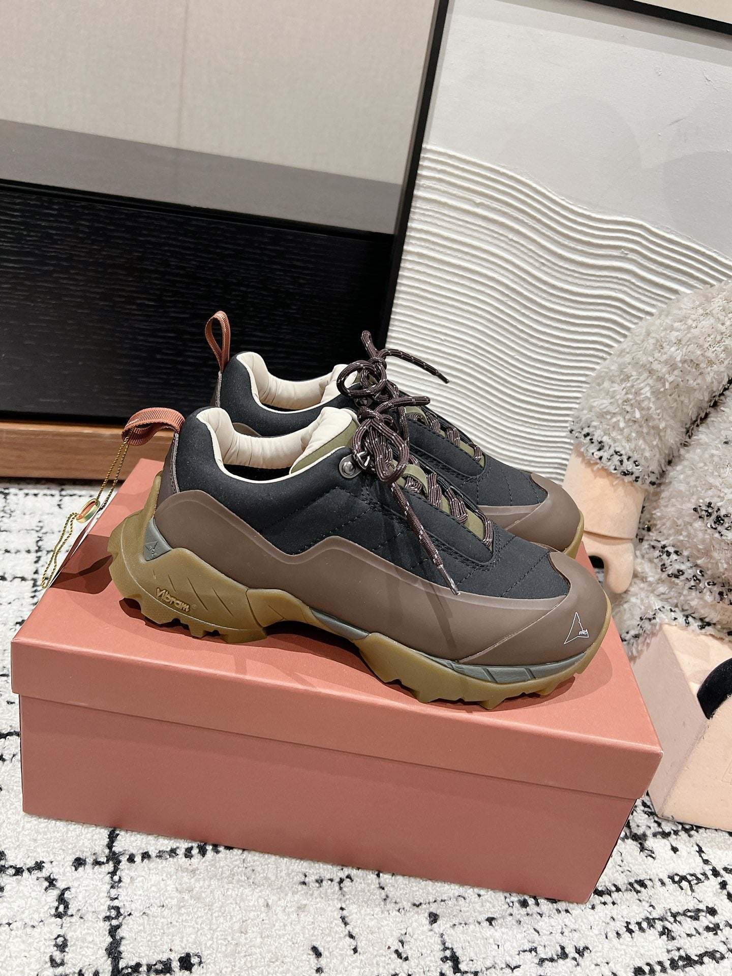 LP Katharina Sneaker In Black Mix Earth Brown Denim Fabric 997603