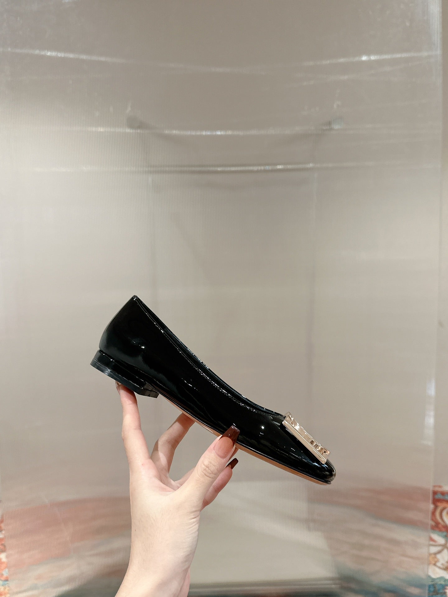 LV Shake Flat Ballerina Black Lambskin