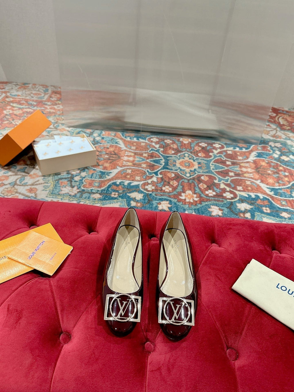 LV Shake Flat Ballerina Wine Red Lambskin