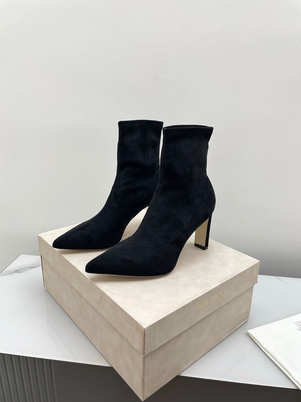 Jimmy Short Boots 85mm Black Suede 511611