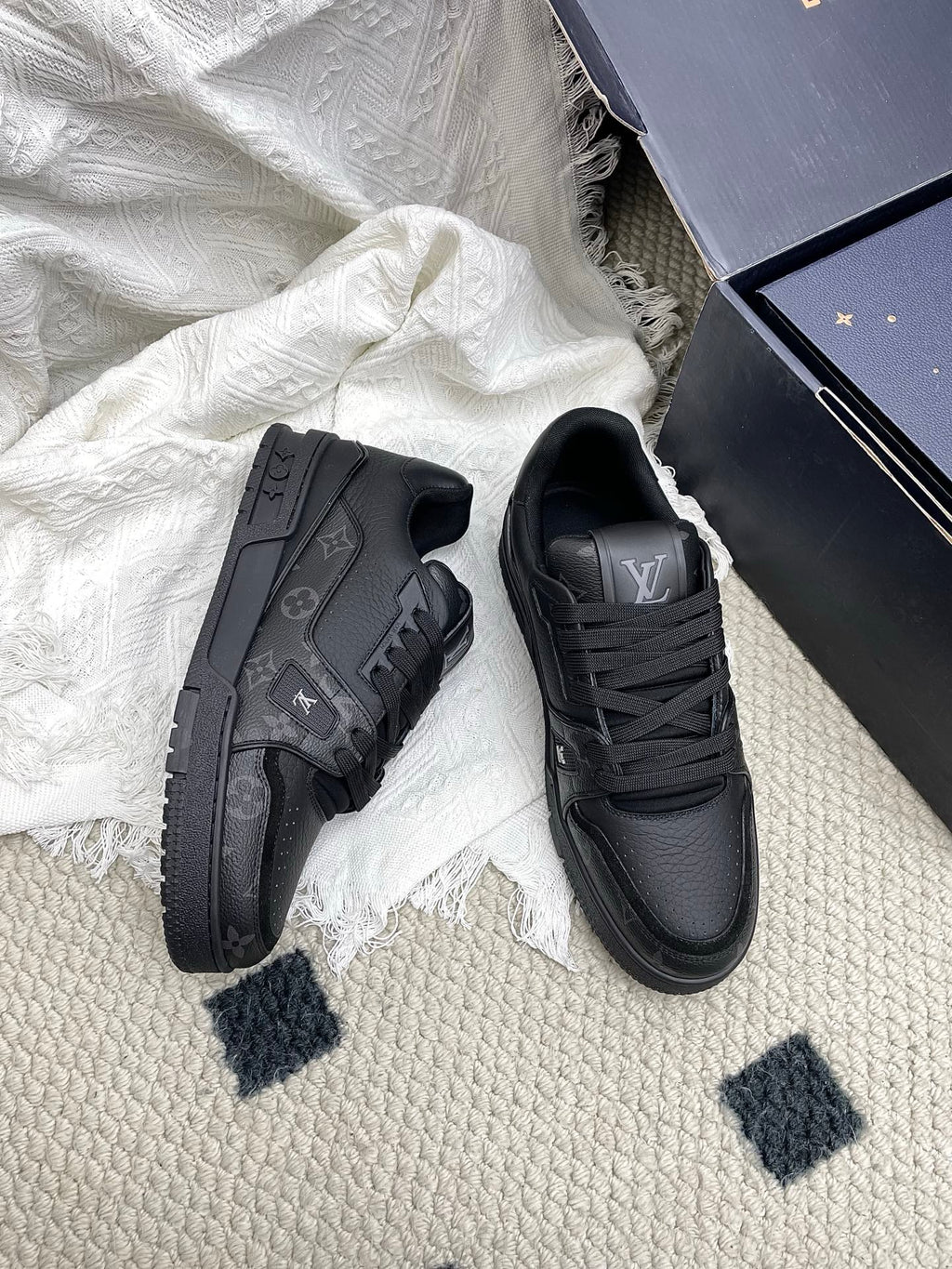 LV Trainer Sneaker Black Cowhide 611157