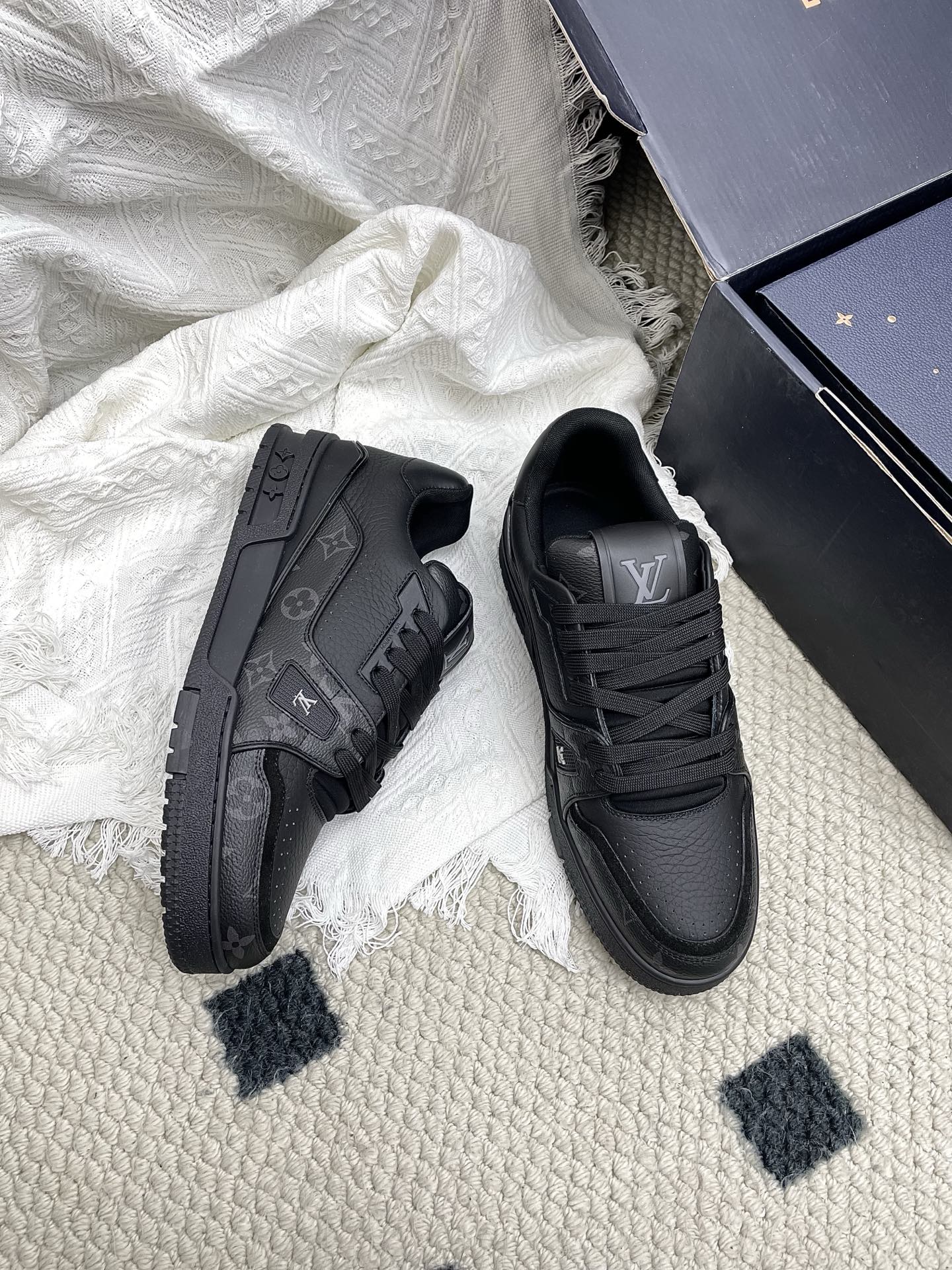 LV Trainer Sneaker Black Cowhide 611157