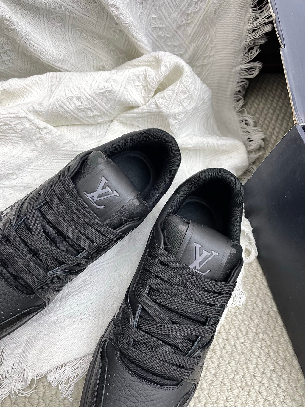 LV Trainer Sneaker Black Cowhide 611157