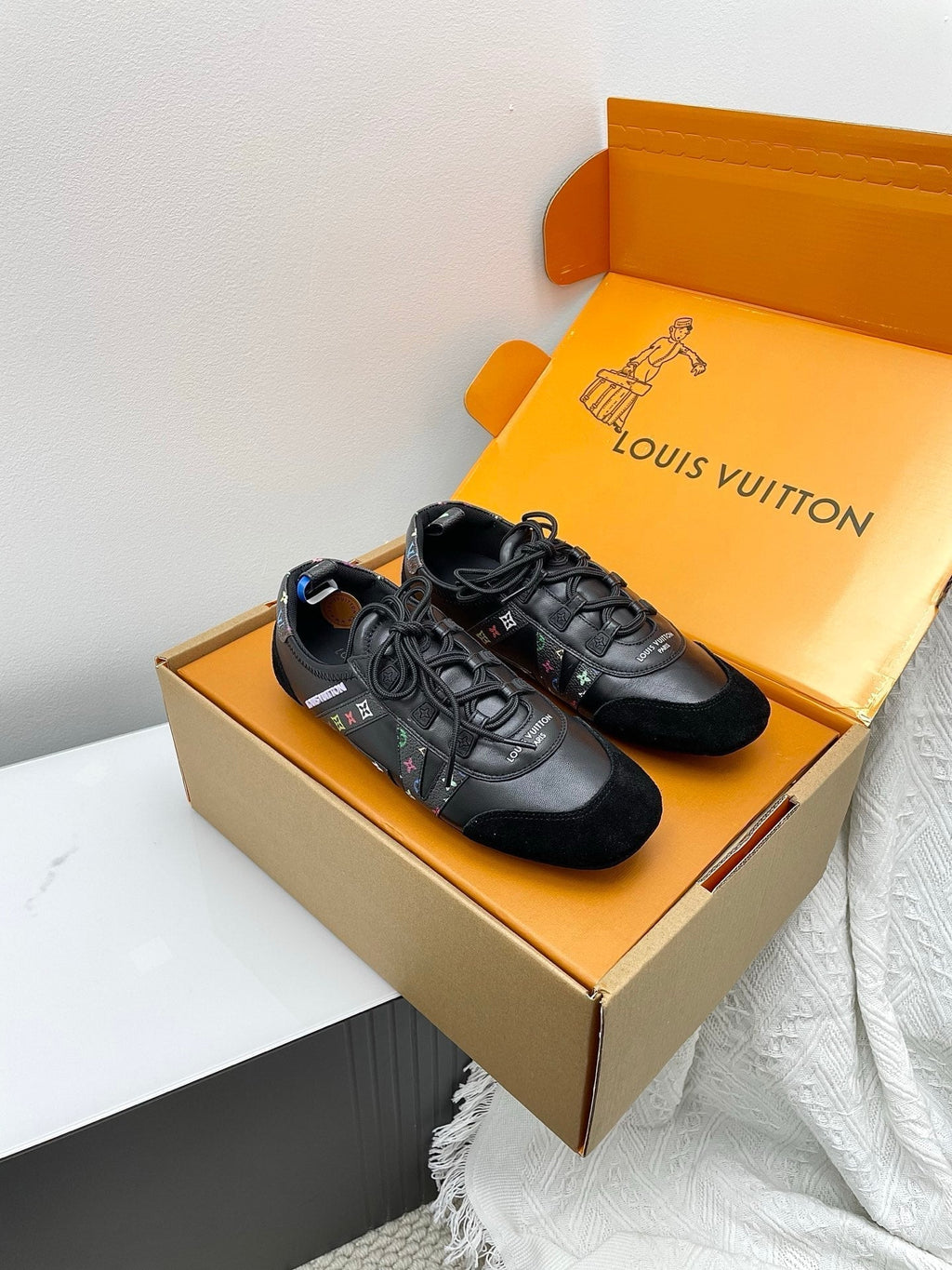 LV x TM Sneakerina Black Suede Cowhide 611115
