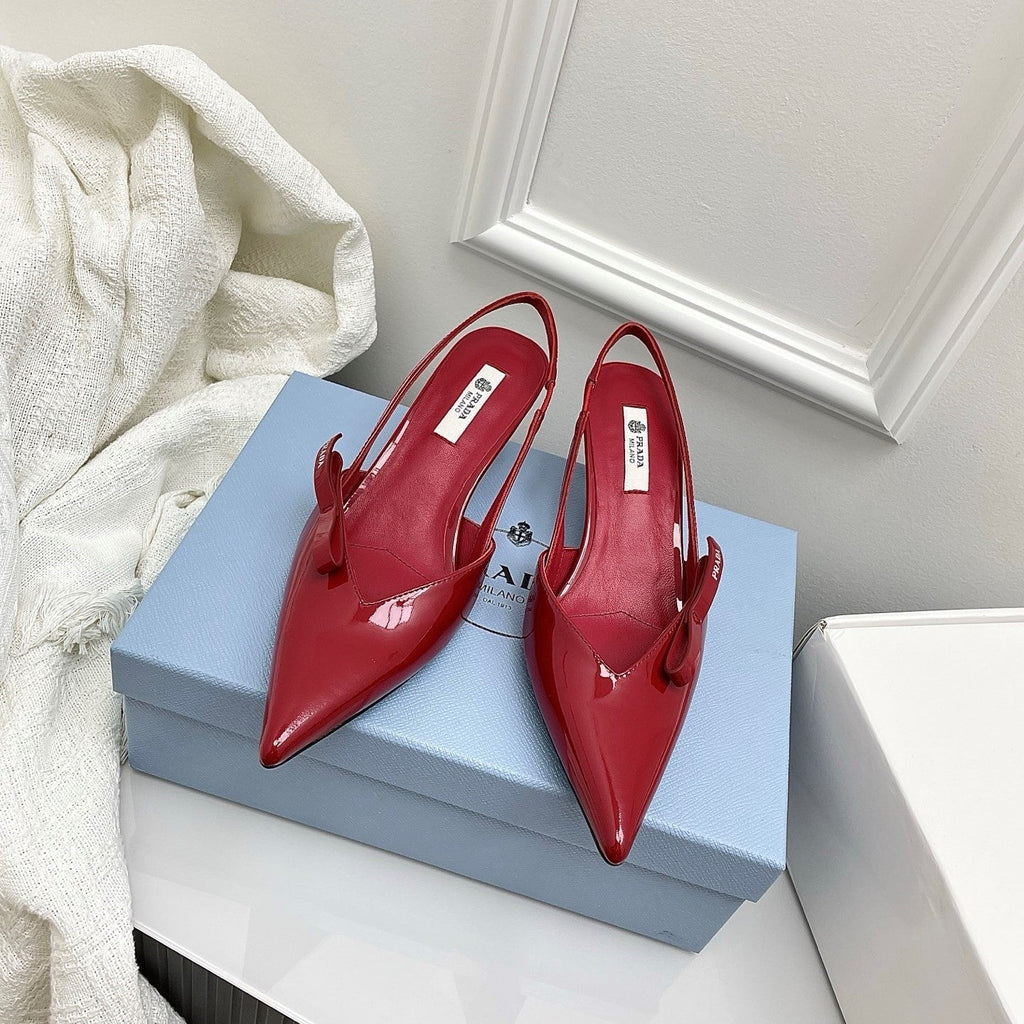 Prada 26s Slingback Burgundy Patent Leather 726982