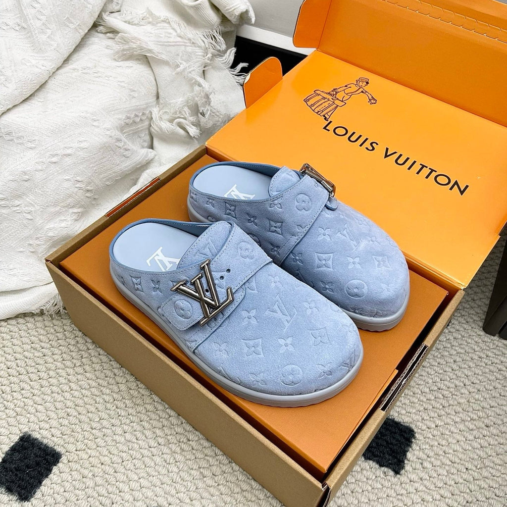 LV Easy Mules Stale Blue Suede 845270