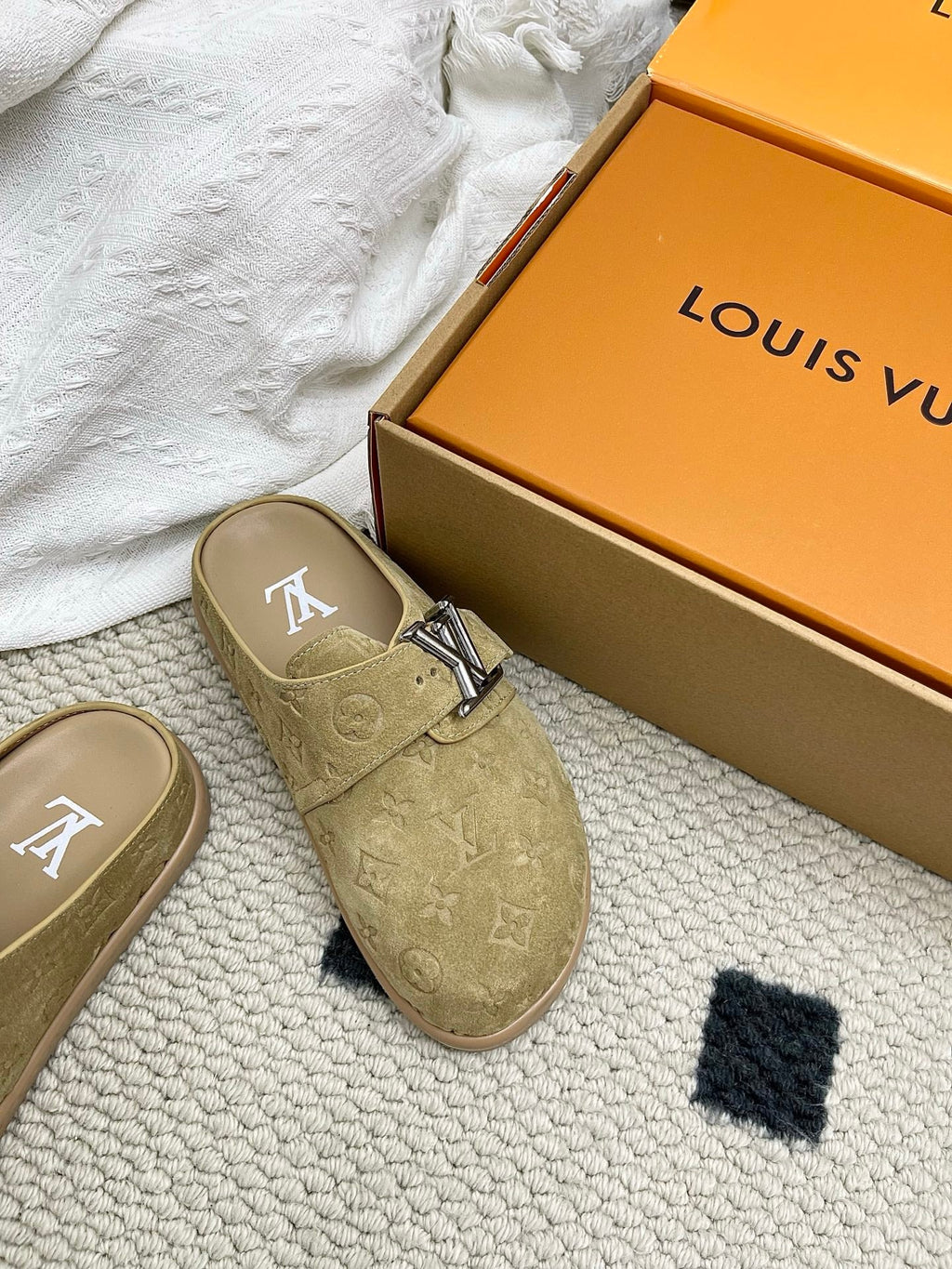 LV Easy Mules Khaki Suede 845272