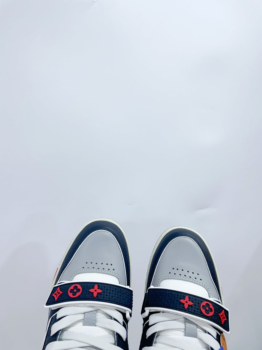 LV Trainer Sneaker Velcro Strap Black Pink Cowhide