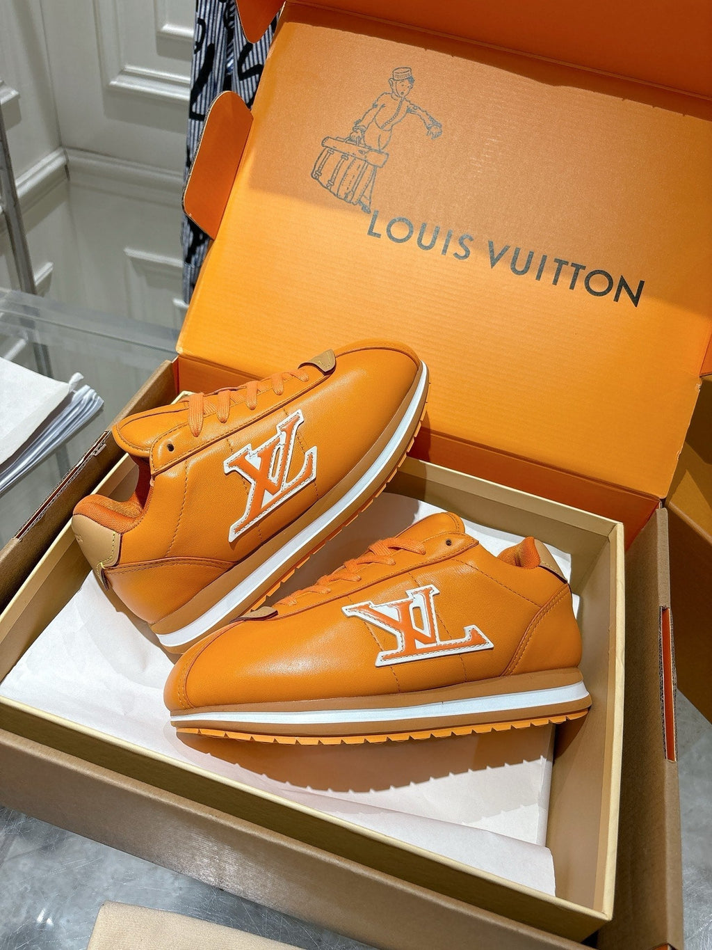 LV BUTTERSOFT Sneaker Light Brown White Cowhide 476984