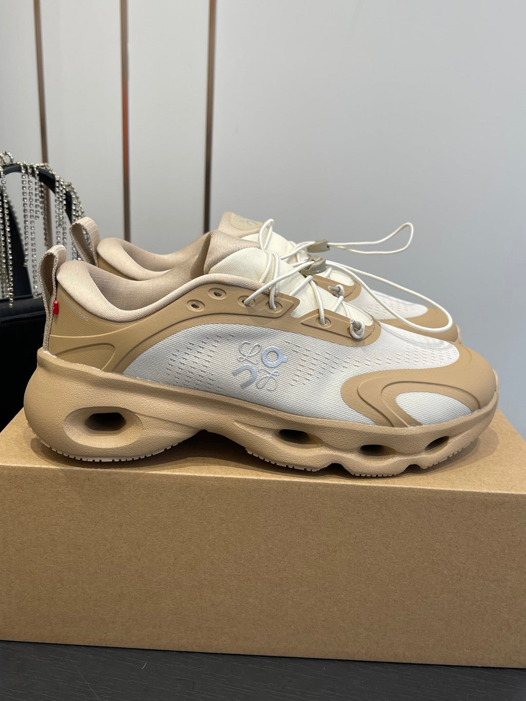 Loewe x On Cloudsolo Sneakers Cream Grey and Light Beige Polyester and Mesh 533485