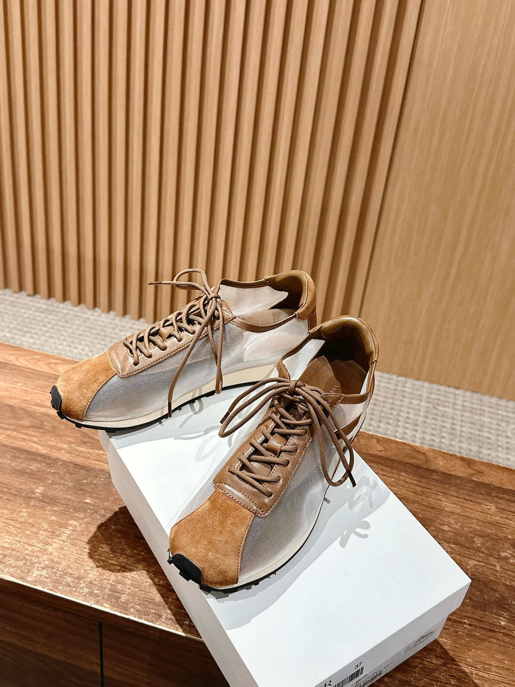 The Row  Sneakers Light Taupe Mesh And Cowhide 330594