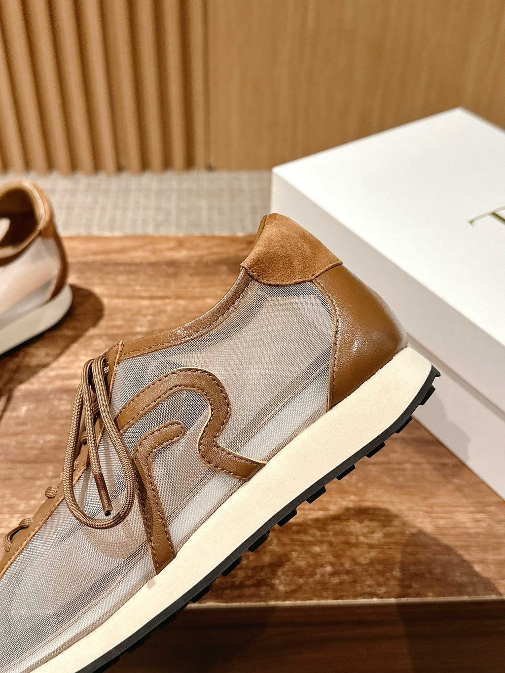 The Row  Sneakers Light Taupe Mesh And Cowhide 330594