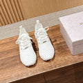 Jimmy Pearl - Embellished Sneakers White Textured Knit 400160
