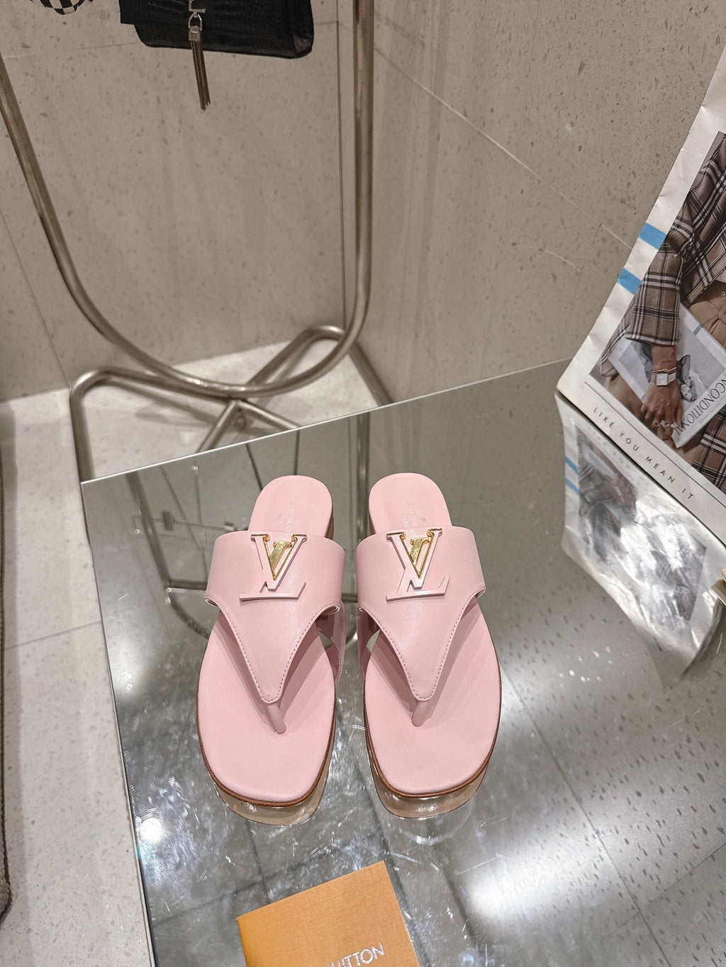 LV Mare Thong Flat Light Pink Sheepskin 849344