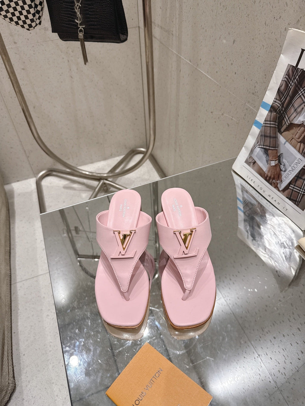 LV Mare Thong 5cm Light Pink Sheepskin 849346