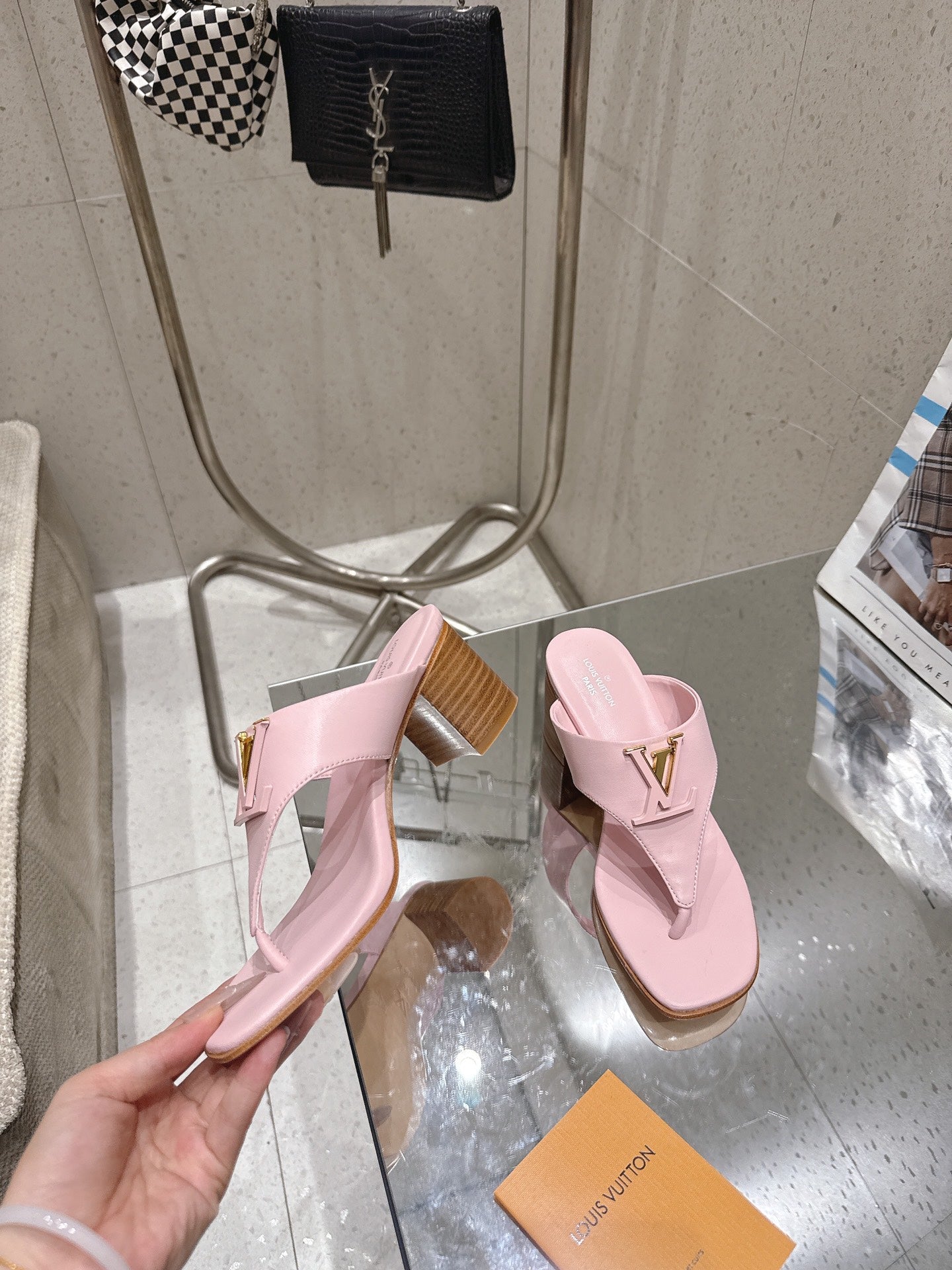 LV Mare Thong 5cm Light Pink Sheepskin 849346