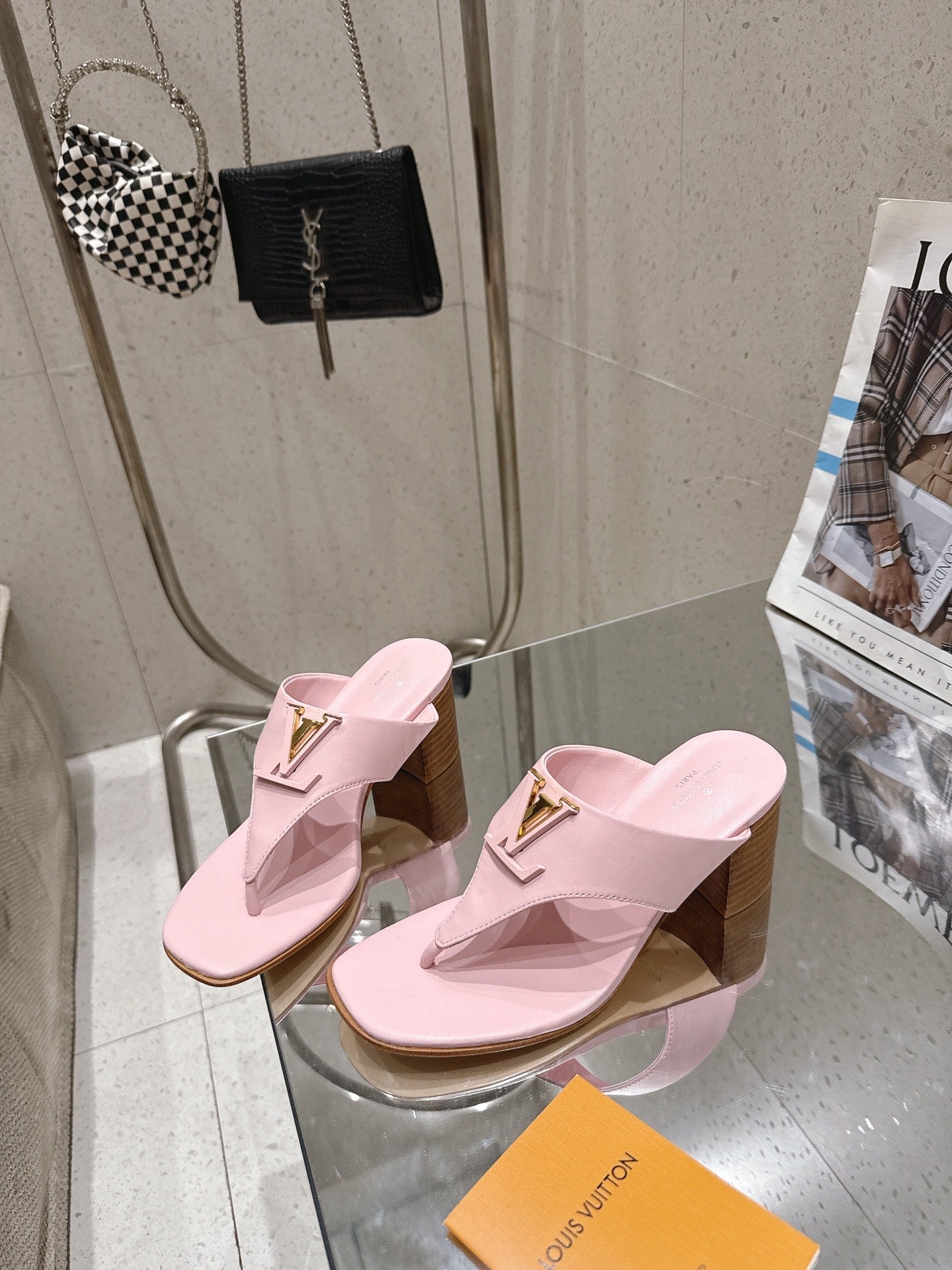 LV Mare Thong 5cm Light Pink Sheepskin 849346