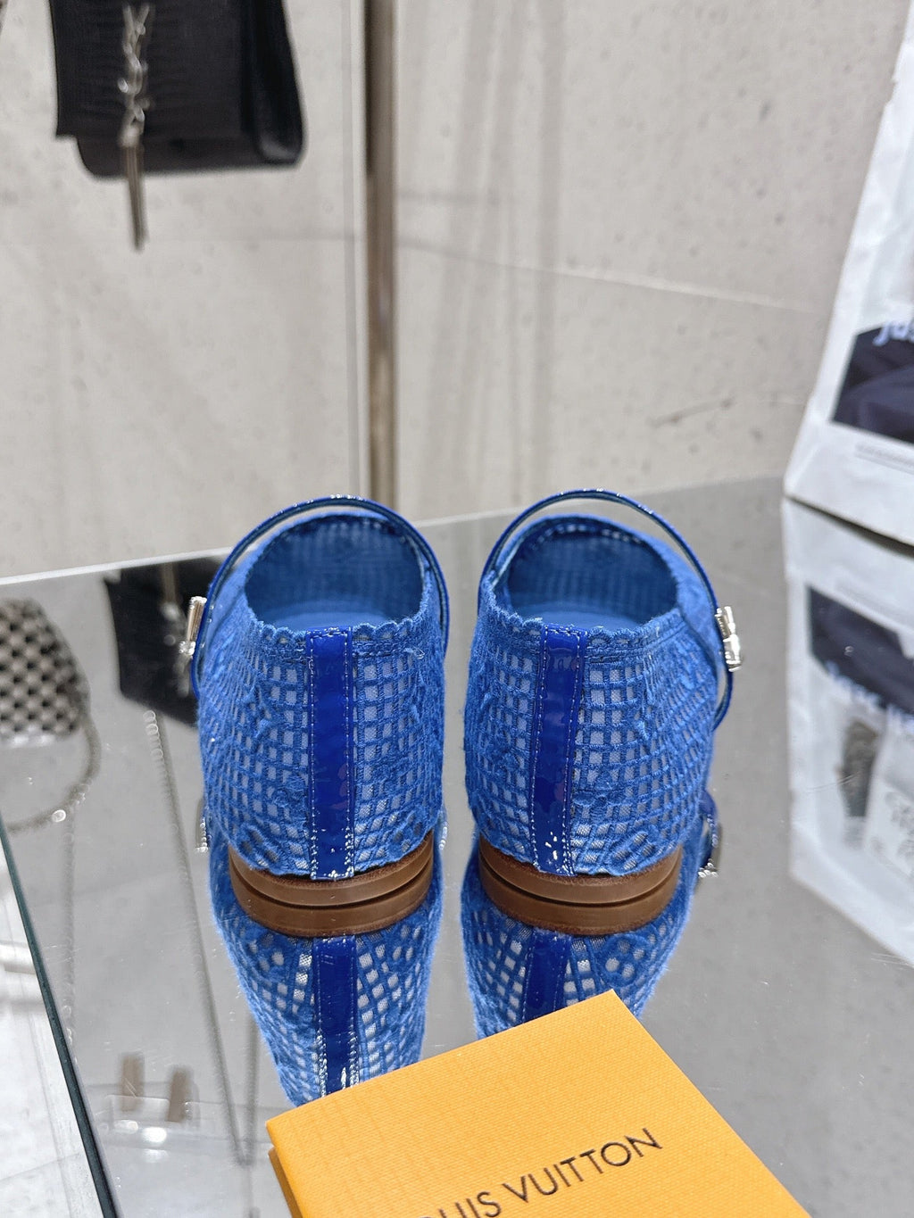 LV Romy Flat Ballerina Blue Mesh 849382