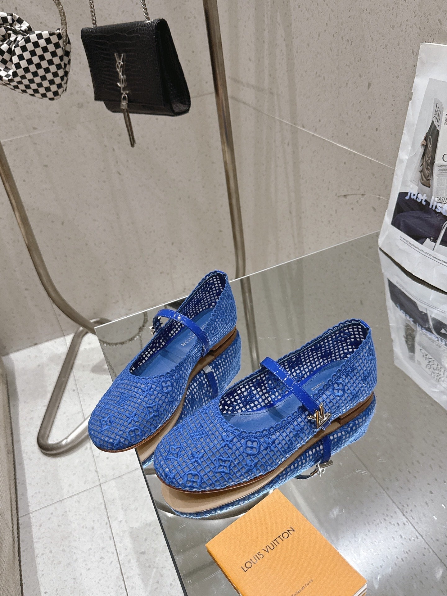 LV Romy Flat Ballerina Blue Mesh 849382