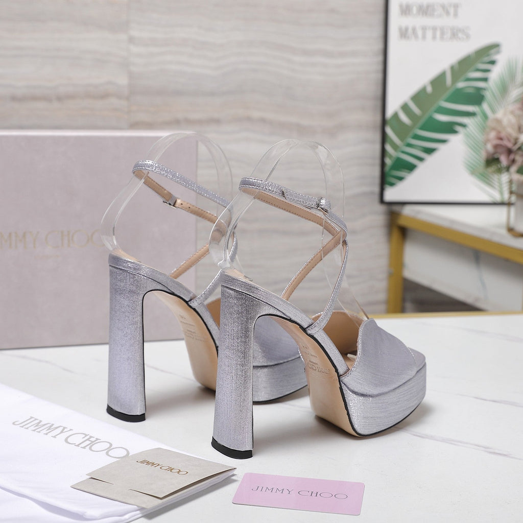 Jimmy Karli Platform Sandals 125m Grey Fabric 397352