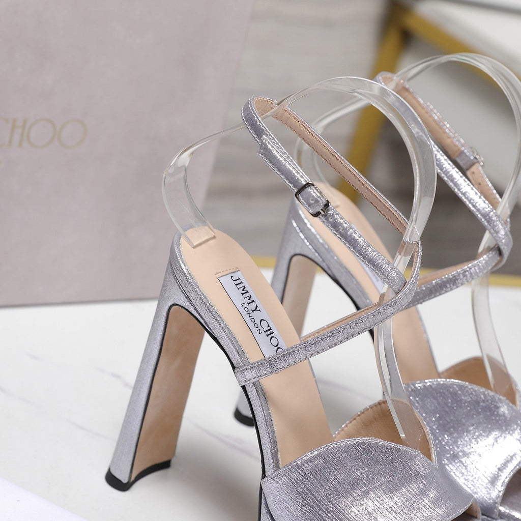 Jimmy Karli Platform Sandals 125m Grey Fabric 397352