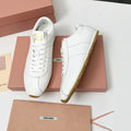 Miu Plume Sneakers White Cowhide 456354