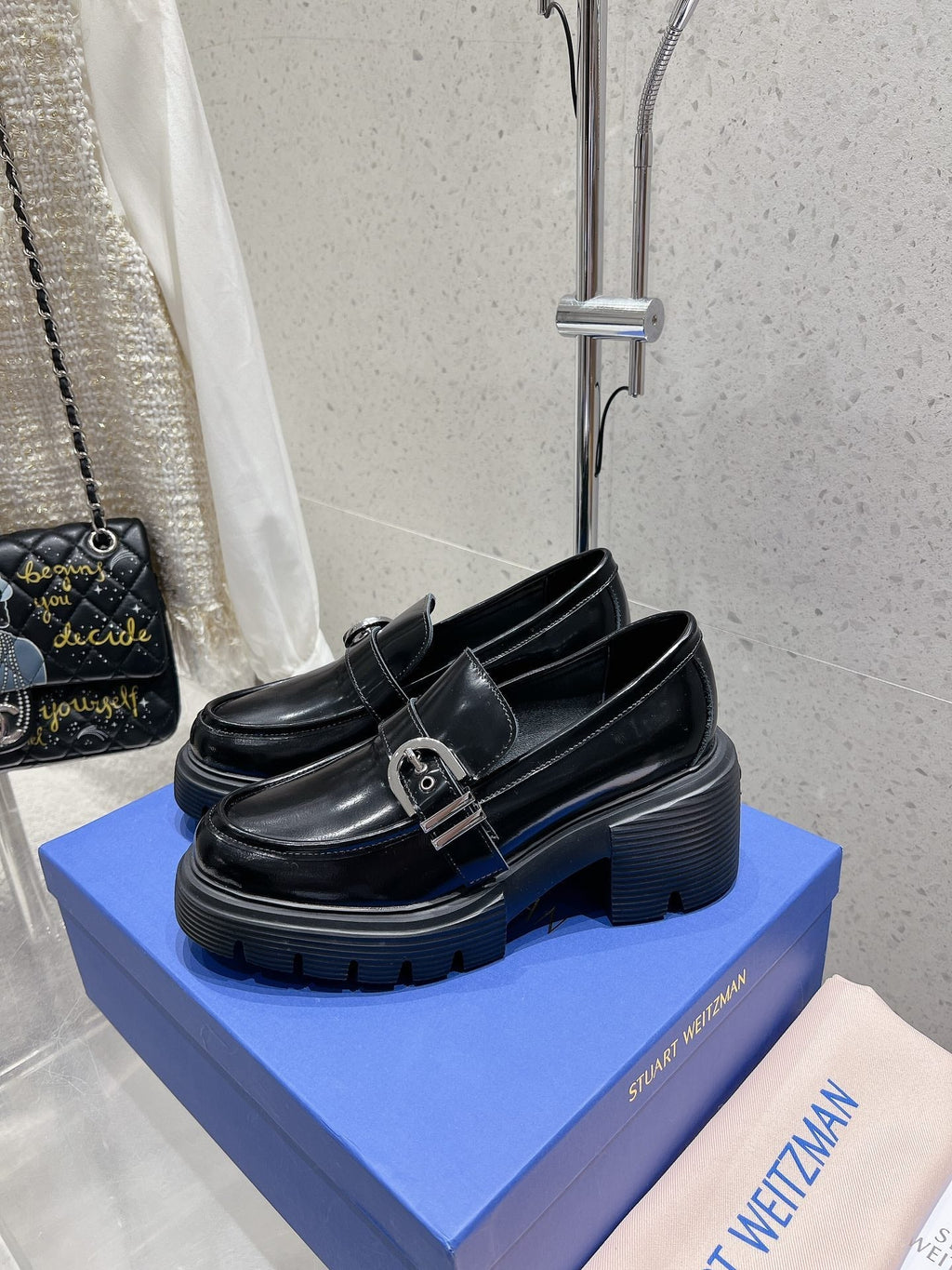 SW  Soho Loafers With Buckle Black Patent Leather 554366