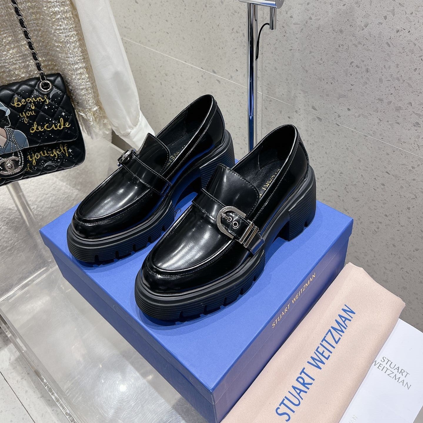 SW  Soho Loafers With Buckle Black Patent Leather 554366
