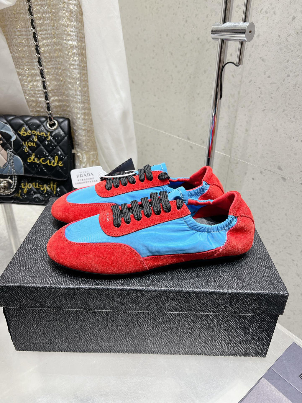 Pra 2025 Collapse Sneaker Red Blue Black Re-Nylon Suede 554284