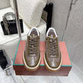 LP Tennis Walk Sneaker Brown Cowhide Cotton 513539