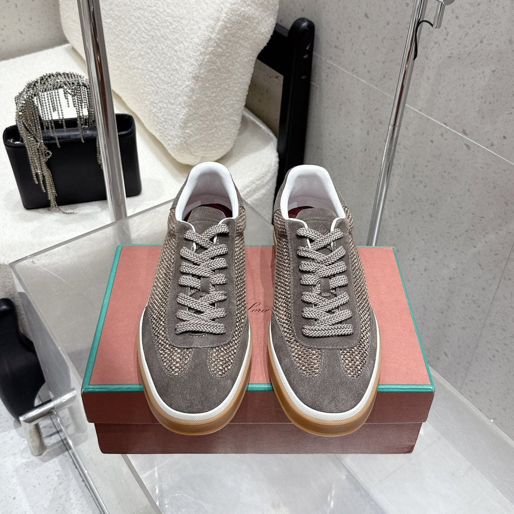 LP Tennis Walk Sneaker Muted Brown - Gray Suede Cotton 513542