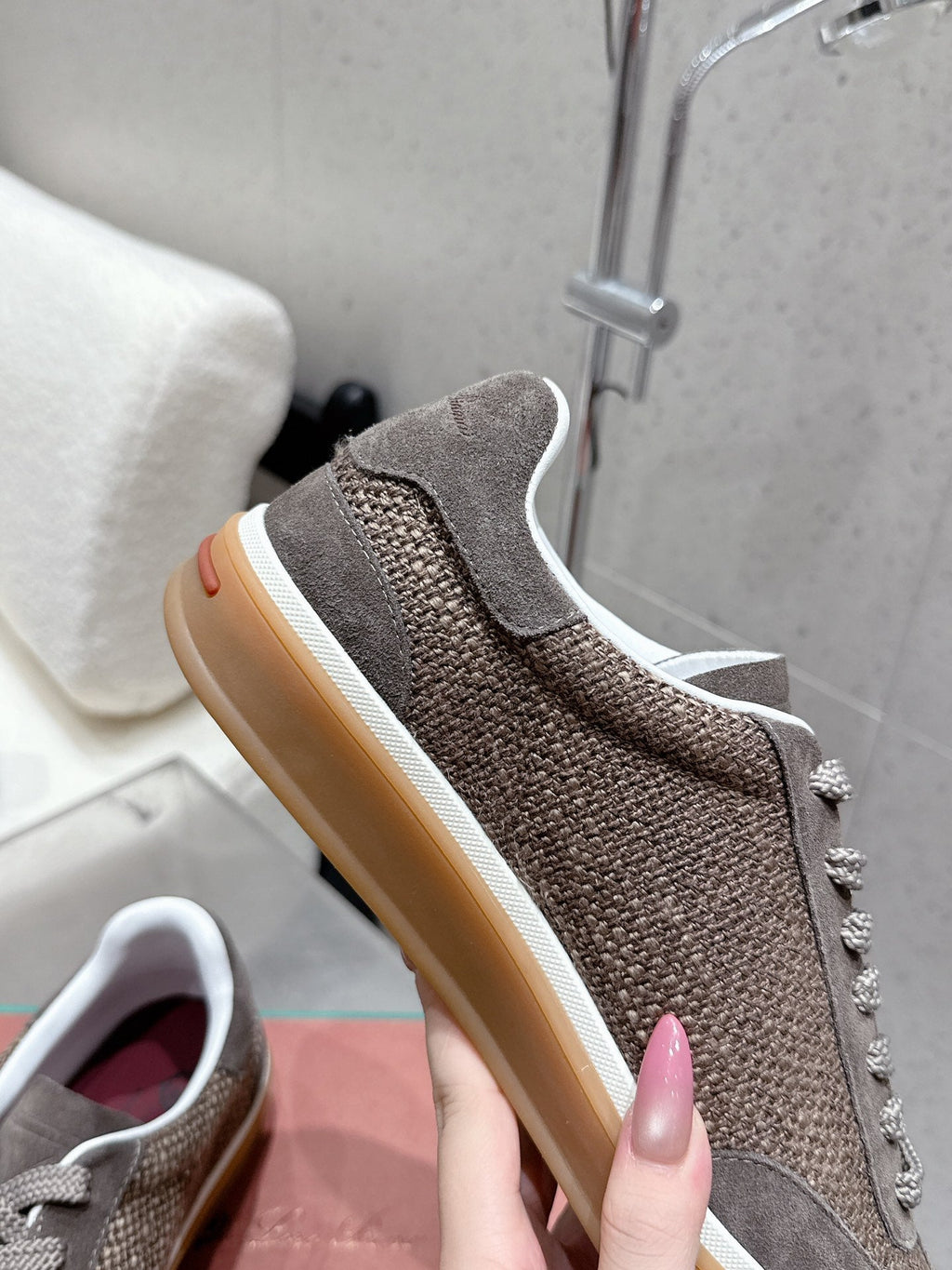 LP Tennis Walk Sneaker Muted Brown - Gray Suede Cotton 513542