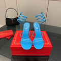 RC Sandals 9.5cm Blue Silk Creole Crystal Diamond 302603