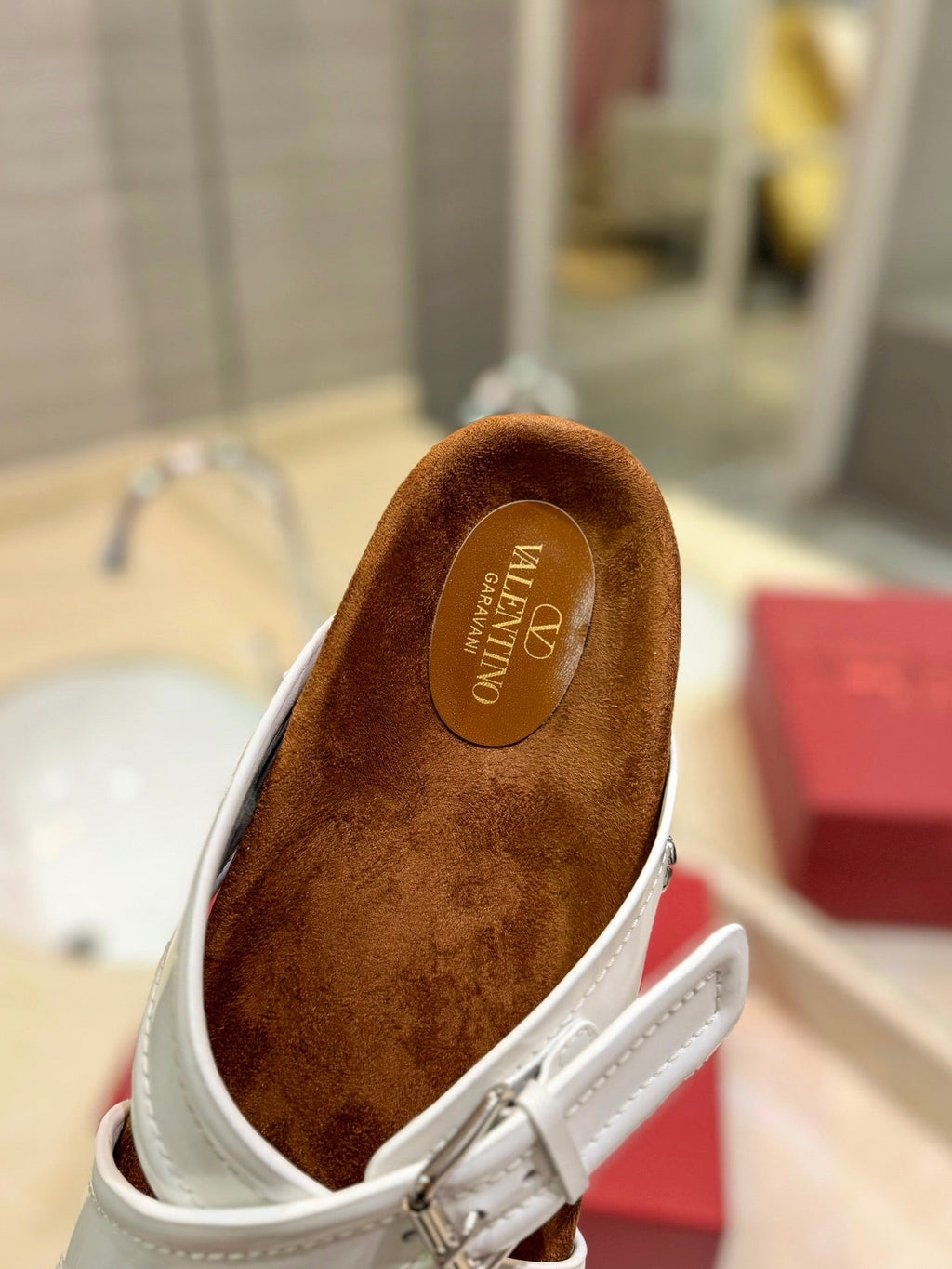 CROSSOVER - STRAP WHITE CALFSKIN SLIDE