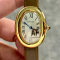 Baignoire Gold Case Brown Leather Strap