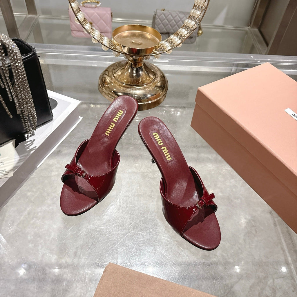 Miu Mules With Buckle Patent Leather 751337