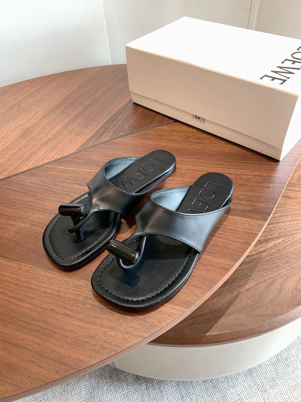Loewe Toggle Sandals Black Leather 878017