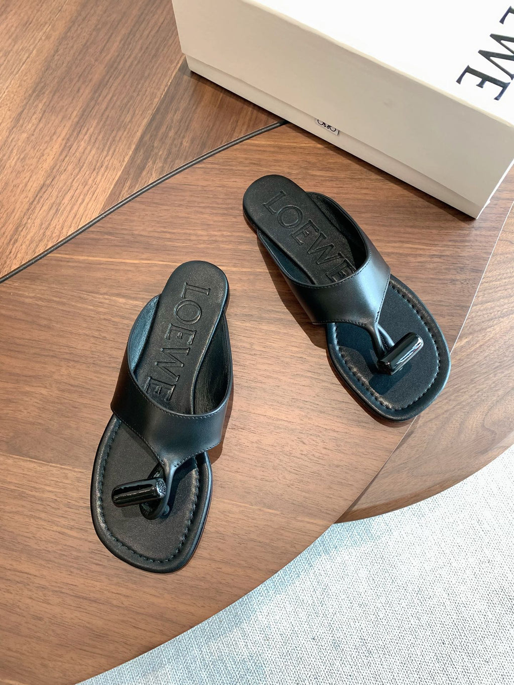Loewe Toggle Sandals Black Leather 878017