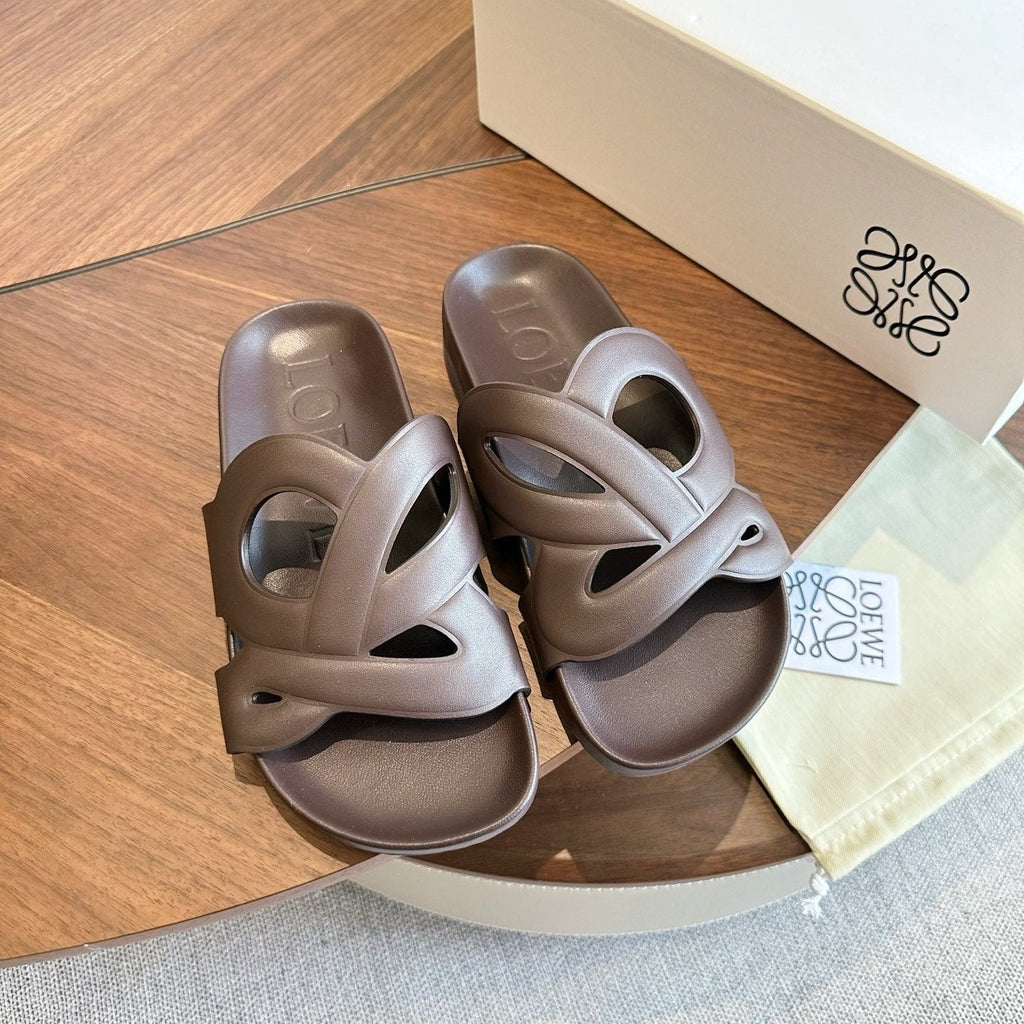 Loewe Ease Slide Coffee Leather 878033