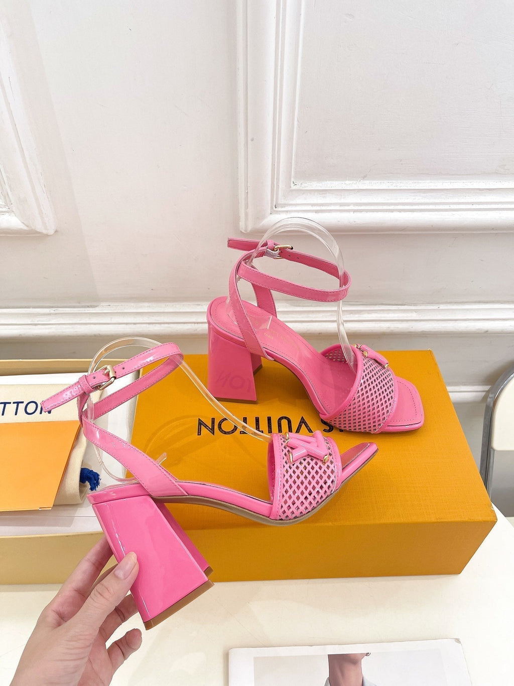 shake platform 90 pink calfskin