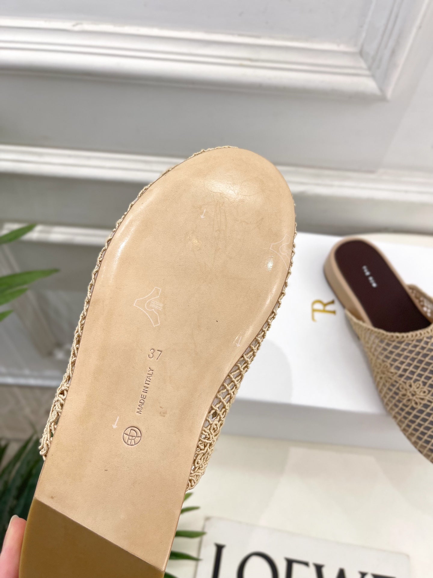The Row  Slide Mules 25mm Beige Mesh And Sheepskin 325557