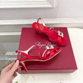 RV Efflorescence Sandals 6.5cm Red Satin 631971