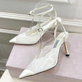 Jimmy Choo 2026 Faiz 90mm Pump White Lace Leather