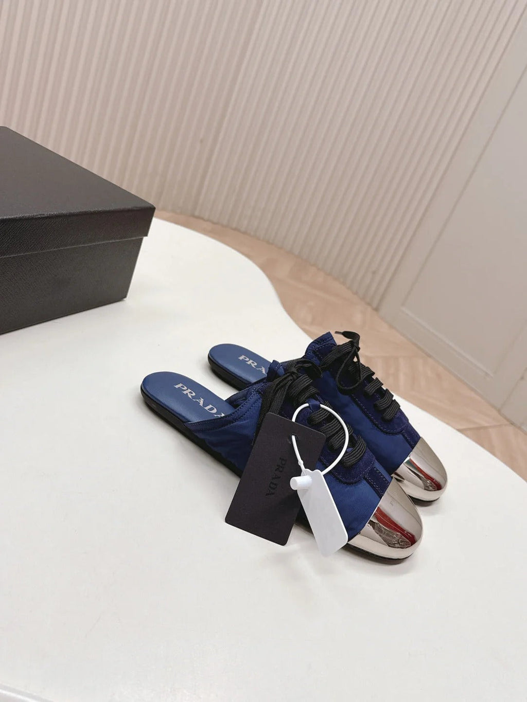 PRA 26S Mule Sneaker Navy Blue Sliver Canvas 600620