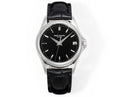 Patek Philippe Calatrava 37mm Black Dial Black Leather Strap