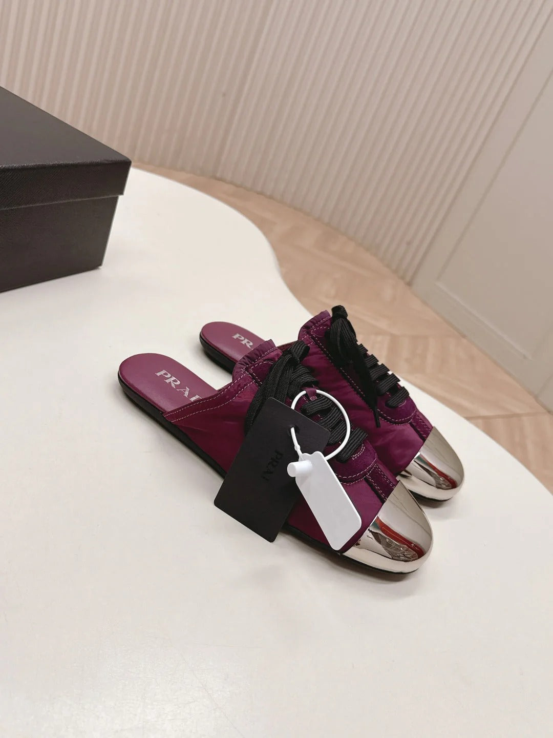 PRA 26S Mule Sneaker Wine Purple Sliver Canvas 600621