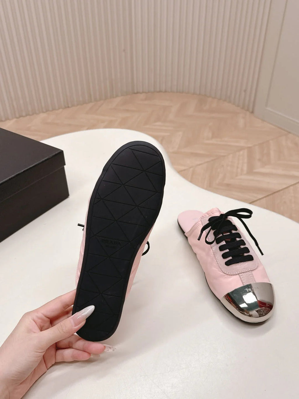 PRA 26S Mule Sneaker Light Pink Sliver Canvas 600622