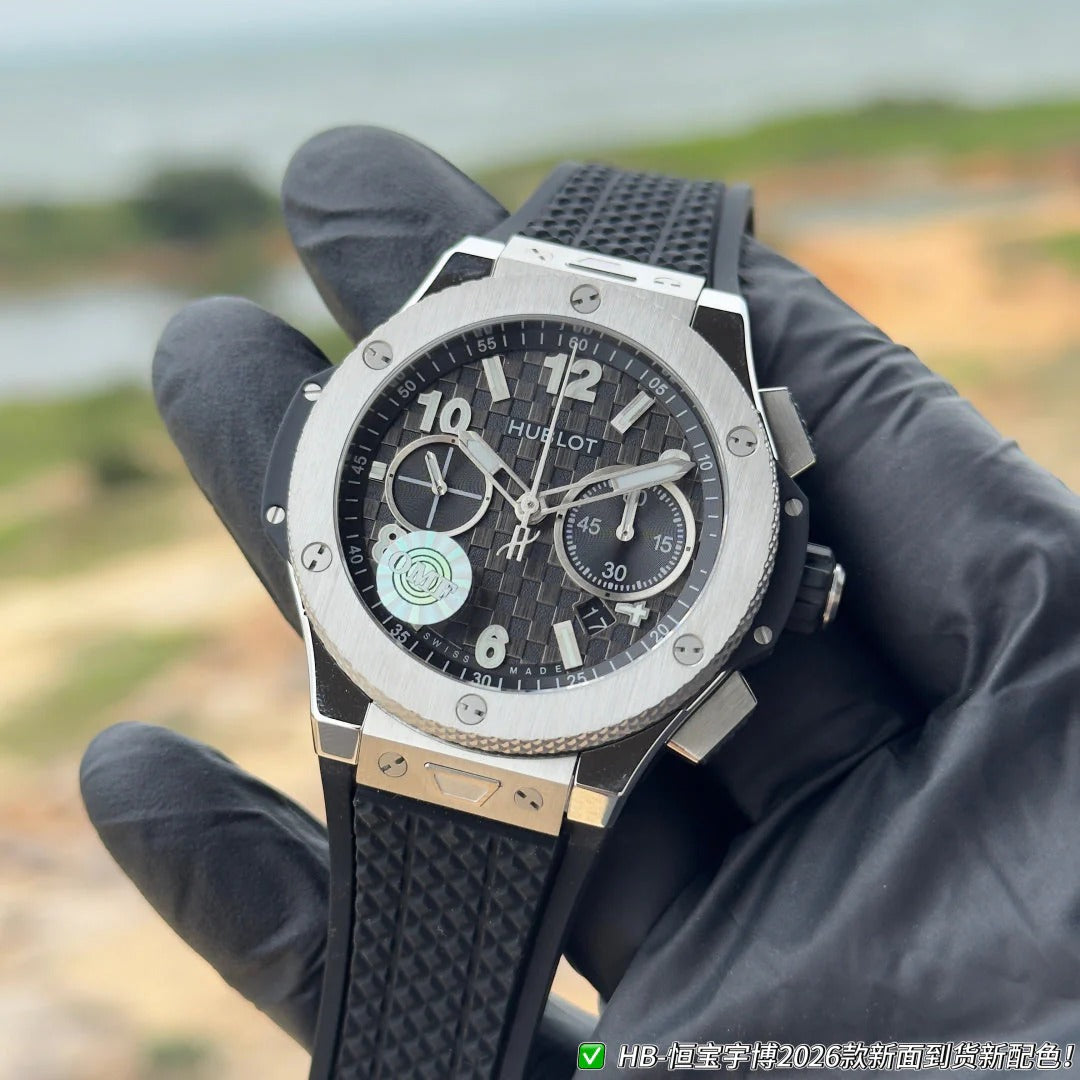 Hublot Big Bang Unico 43mm Titanium Ceramic Black Rubber Strap Watch