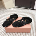 MIU 26 Roman Sandals Black Suede 632328